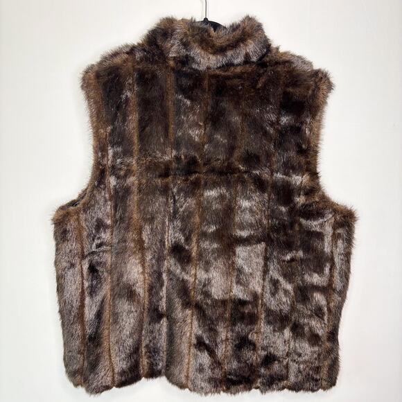 Carolina Colours Reversible Faux Fur Full Zip Vest Plus Size 22 Mob Wife Classic - Picture 6 of 14
